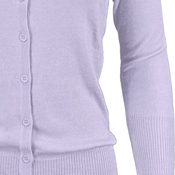 Crewneck Button Down Knit Plus Size  Cardigans