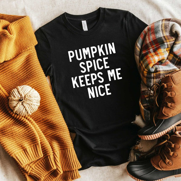 Pumpkin Spice Keeps Me Nice Short Sleeve Tee